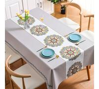 PHLCF Mantel de PVC de 120 x 170 cm, Impermeable, Resistente al Aceite, para picnics al Aire Libre, Fiestas y cenas, Color Beige.