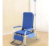 Phlebotomy Chair Leather Medical Chair, Single Infusion Waiting Chair with IV Pole Stand, Fully Reclining Reclining Medical Chair for Lobby Clinics(Nero)