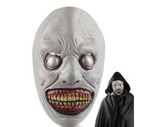 Phlognfy Máscara Terror Realista Halloween, Máscara de Látex de Demonio Halloween, para Adultos, Fiestas de Carnaval, Accesorios para Disfraces de Cosplay (Blanca)