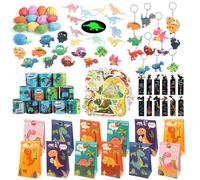 Phlognfy Regalos Fiesta Temática Dino, 134 Regalos Dinosaurios Cumpleaños Infantil, Set Juguetes Dinosaurios para Niñas Niños Cumpleaños Navidad Semana Santa