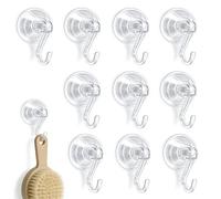 PHMING 10 Pièces Gancio Ventosa Versatile, Trasparente Ventose con Gancio, Ganci a Ventosa, Reutilizable, Capacità di Carico 5 kg, Non è Richiesta Alcuna Perforazione, per Bagno e Cucina