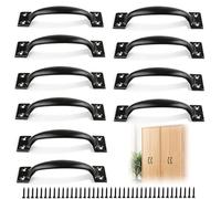 PHMING 10 Piezas Tiradores Negros, 120 mm Tirador Puerta, Negro Tiradores de Cajones de Arco, Gabinete Muebles Perillas de la Manija con Tornillos, para Armarios, Cajones, Armarios y Zapateros