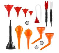 PHMING 12 Piezas Embudo Gasolina, Embudo Aceite Motor con Tubo Telescópico y Filtro, Embudos de Plástico, Diseño en ángulo Recto, Adecuado para Aceite de Motor, Gasolina y Otros Líquidos