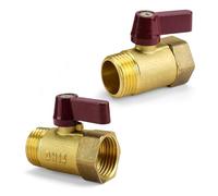 PHMING 2 Piezas Llave de Paso Agua 1/2 Pulgada, Grifo con Válvula de Mariposa, Válvula de Bola Latón con Asa, Adecuado para Cocina, Baño, Fontanería