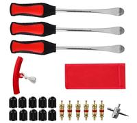 PHMING 22 Piezas Desmontadores de Neumático Kits, Cuchara de Neumáticos 295mm, Palancas Neumaticos Moto con Protector de Llanta y Tapas de Válvulas, para Motocicletas, Automóviles y Bicicletas