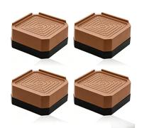 PHMING 4 Piezas Elevador de Muebles 4 cm, Antideslizante Elevador Mesa | Tacos Elevadores para Mesa, Diseño en Forma de L, Aptas para Sofás, Mesas y Armarios (Marrón)