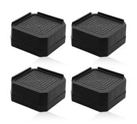 PHMING 4 Piezas Elevador de Muebles，4 cm, Apilables Elevador Mesa | Tacos Elevadores para Mesa, Diseño en Forma de L, Aptas para Sofás, Mesas y Armarios (Negro)