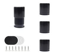 PHMING 4 Piezas Patas Muebles Cocina, Altura Regulable Aleación de Aluminio Patas para Mueble, 43 × 40 mm Patas-Sofa, con Tornillos y Parches, para Sofás, Camas, Mesas