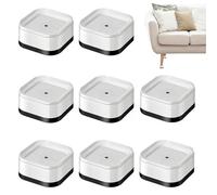 PHMING 8 Piezas Elevador Mesa Apilable, Elevadores de Cama Desmontable | Tacos Elevadores Cama 3.5cm, Bed Risers Antideslizante, Diámetro Interior 5 cm, para Sillas, Sofás, Lavadoras (Blanco)
