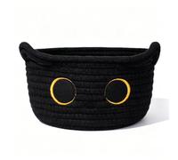 PHMING Cestas Almacenaje Pequeña, Forma de Gato Cajas Organizadoras Baño, Estas Almacenaje Baño 21cm, Blanca Storage Basket, para Guardar Toallas, Juguetes y Cosméticos