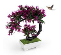 PHMING Plantas Artificiales Decorativas en Forma de Loto Rojo