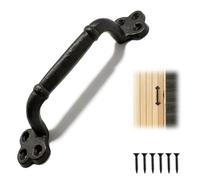 PHMING Pomo Puerta Entrada Negro, Tirador Puerta Exterior de Hierro Fundido, con Tornillos, Longitud 230 mm, Adecuado para Armarios, Garajes, Jardines, Cobertizos de Puertas