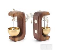 PHMING Timbre de Madera, Timbre Puerta con Imán, Campana de Viento Magnética de Nogal Negro, Contiene Cinta de Doble Cara, No Requiere Perforación, para Puertas, Refrigeradores, Tiendas