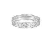 PHNIBIRD Anillo Plata 925 Señoras Anillos Planos Espumosos Anillo Banda Ancha Ajustable Alto Brillo Pulido Regalos Perfectos Para Mujeres Señoras