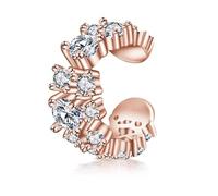 PHNIBIRD Ear Cuff Pendientes de plata 925 Esterlina con Zirconia oreja Falsa Piercing Joyería (B)