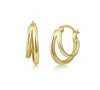 PHNIBIRD Pendientes Creoles Plata de Ley 925 Pendientes Creoles Unisex Petit (Oro)