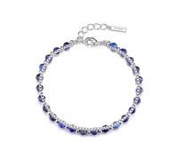 PHNIBIRD Pulsera Plata Mujer Lapislázuli Natural Doble Capa en Plata Pulseras Ajustable 17+3 cm Misteriosa y Encantadora Piedra Preciosa Joyas Regalo para Mujer