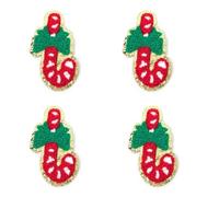 Phnom Penh-bordado for toalla, emblema navideño, accesorios de ropa, insignia, pegatina bordada, parches termoadhesivos, 4 Uds.(Cane)
