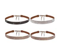 phnydreg 4 sombreros de diamantes de imitación de vaquero para mujeres y hombres, vaqueros, Panamá (EE. UU., Alpha, talla única, 1 negro, 1 plata, 2 dorados)