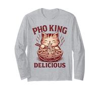 Pho Cat Comiendo Fideos Comida Vietnamita Manga Larga