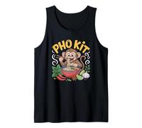 Pho Kit Monkey Pun - Cuenco de Fideos vietnamitas Divertido Camiseta sin Mangas