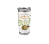 Pho Sopa Retro Street Food Vintage Gourmet Vietnam Recuerdo Vaso térmico de acero inoxidable de doble pared