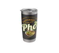 Pho Sopa Retro Street Food Vintage Gourmet Vietnam Recuerdo Vaso térmico de acero inoxidable de doble pared