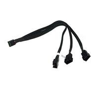 Phobya 0 Y-Cable 4Pin PWM 3X 4Pin PWM 10cm - Black Cables Ventiladores Cables & Adaptadores
