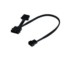 Phobya Adaptador Molex de 4 Pines (12 V) a PWM de 4 Pines de 30 cm - Negro Cable de Ventilador y Adaptador