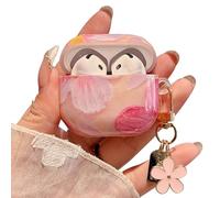 PHOEACC Funda para AirPod 4 con diseño de flores estéticas para mujeres y niñas, funda protectora de TPU suave con llavero compatible con AirPods de 4ª generación (rosa IMD floral)