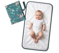 PHOEBUS BABY - Cambiador portátil para bebé, impermeable, compacto, con correa para la muñeca, cambiador de viaje lavable para bolsa de pañales, regalos para baby shower de PHOEBUS BABY (maderas)