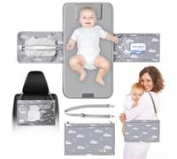 PHOEBUS Baby - Cambiador portátil para pañales - Cambiador impermeable de viaje para bebé con correa para el hombro, estación plegable para cambiar pañales con bolsillo para toallitas, bolsas para