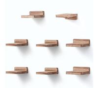 PHOENANCEE Estantes Flotantes Pequeños para Pared, Juego de 8, Estante Cuadrado de Madera para Objetos Pequeños, Decoración de Mini Estante Colgante, 10,2x10,2x4 cm(Negro Carbonizado)