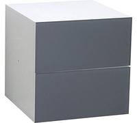 Phoenix 34x34x38 Smokey Grey Frente vidriado Tablero de virutas melamina va con Las estanterías de Leonardo Sistema Push Open