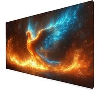 Phoenix Alfombrilla ratón xxl, 1200x600x3mm Aves Alfombrilla Escritorio Extendida Con Bordes Cosidos, Antideslizante E Impermeable Mouse Pad Aply a Oficina Y Hogar, Regalos Originales Para Hombre A231