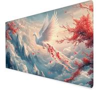 Phoenix Alfombrilla ratón XXL, 600x300x3mm Blanca Alfombrilla Escritorio con Bordes Cosidos, Antideslizante E Impermeable Mouse Pad Aply a Oficina Y Hogar, Regalos Originales para Hombre A229