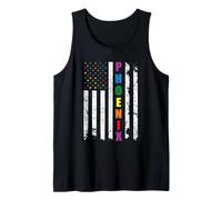 Phoenix Arizona LGBTQ Gay Pride Month American Flag Rainbow Camiseta sin Mangas