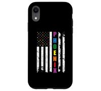 Phoenix Arizona LGBTQ Gay Pride Month American Flag Rainbow Carcasa para iPhone XR