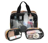 Phoenix - Bolsa de maquillaje de viaje para mujeres y hombres, bolsas de cosméticos translúcidas, 3 piezas, bolsa grande para ducha, organizador de artículos de tocador, color, L, Neceser de