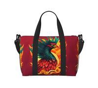 Phoenix - Bolsas de viaje de fin de semana para mujer, bolsa de gimnasio deportiva, bolsa de lona de entrenamiento, durante la noche, Black, Talla única