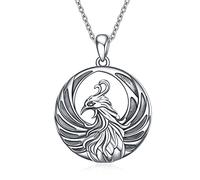 Phoenix Collar de regalo para mujer, plata de ley Phoenix Rising Colgante de joyería para niñas y madres