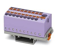 PHOENIX CONTACT Bloque de distribución PTFIX 6/18X2,5-NS35 VT, bloque de distribución vertical y alimentación integrada, 690 V, 24 A, número de conectores: 19, sección transversal 0,14 mm² - 4 mm²