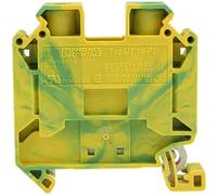 PHOENIX CONTACT Bloque de terminales de tierra modular UT 16-PE con terminal de tornillo, 2 números de terminales, AWG 16-4, 16 mm & amp; sup2; sección nominal, verde / amarillo, 1 pieza
