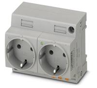 PHOENIX CONTACT EO-CF/PT/LED/DUO - Toma de corriente doble, tipo CE, conector de resorte push-in, indicador luminoso, 136 000 g, color gris