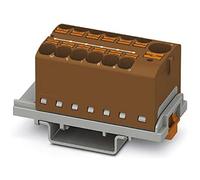 PHOENIX CONTACT PTFIX 10/12X4-NS35 BN - Bloque de distribución (número de conexiones: 13, sección transversal de 0,5 mm² a 10 mm², AWG 20 a 6, ancho de 28,6 mm, 8 unidades), color marrón