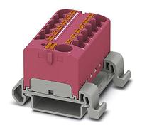 PHOENIX CONTACT PTFIX 10/12X4-NS35A PK - Bloque de distribución (800 V, 32 A, número de puertos: 13, sección transversal 0,2 mm² - 6 mm², AWG 24-10, ancho 46,3 mm, 8 unidades), color rosa
