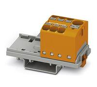 PHOENIX CONTACT PTFIX 10/6X4-NS35 OG - Bloque de distribución (800 V, 63 A, número de puertos: 7, sección transversal 0,2 mm² - 6 mm², AWG 24-10, ancho 28,6 mm, 8 unidades), color naranja