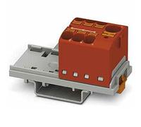 PHOENIX CONTACT PTFIX 10/6X4-NS35 RD - Bloque de distribución (8 unidades, 800 V, 63 A, número de puertos: 7, sección transversal 0,2 mm² - 6 mm², AWG 24-10, ancho 28,6 mm), color rojo