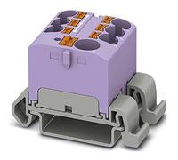 PHOENIX CONTACT PTFIX 10/6X4-NS35A VT - Bloque de distribución (57 A, número de puertos: 7, sección transversal 0,5 mm²-10 mm², AWG 20-6, ancho 27,9 mm, 8 unidades), color morado