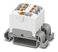 PHOENIX CONTACT PTFIX 10/6X4-NS35A WH - Bloque de distribución (57 A, número de puertos: 7, sección transversal 0,5 mm²-10 mm², AWG 20-6, ancho 27,9 mm, 8 unidades), color blanco